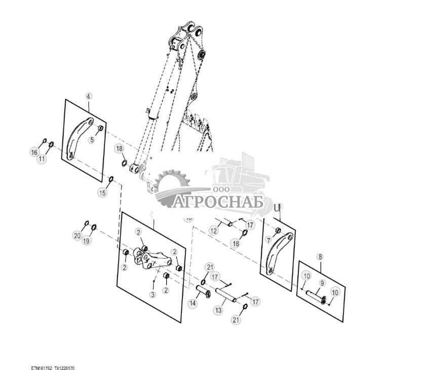 Звенья подвески ковша обратной лопаты (304845 - ) - ST875120 536.jpg